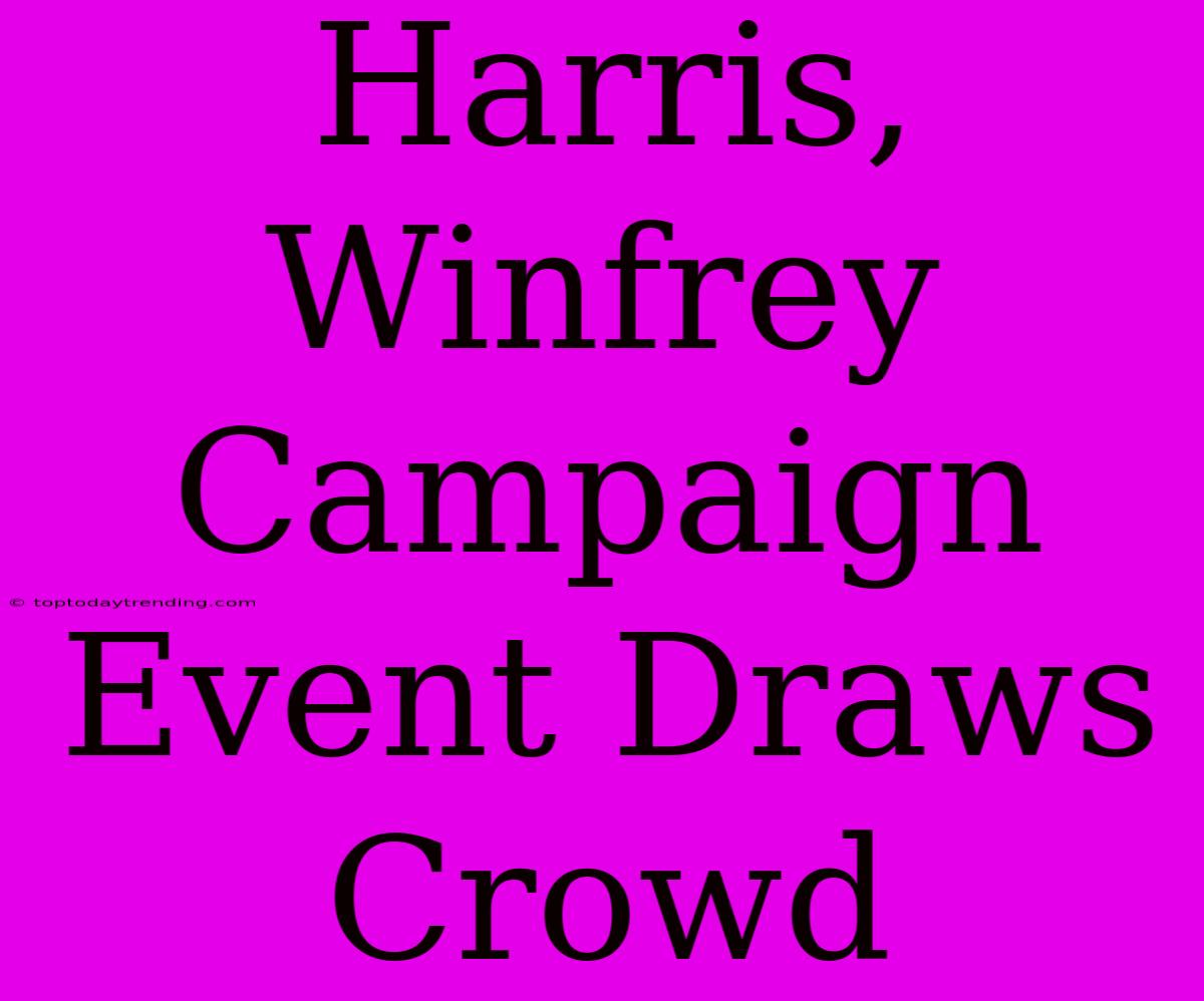 Harris, Winfrey Campaign Event Draws Crowd