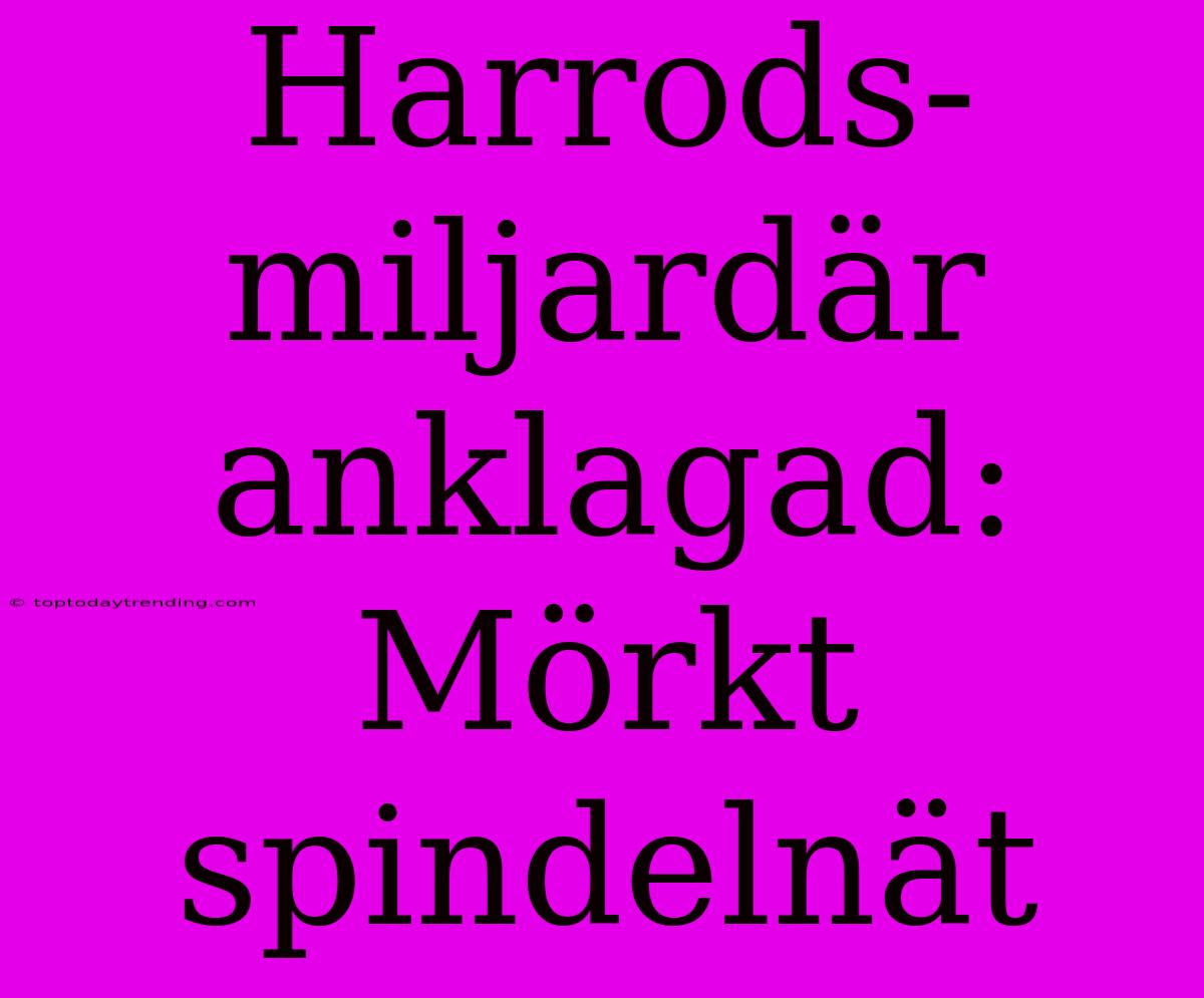 Harrods-miljardär Anklagad: Mörkt Spindelnät