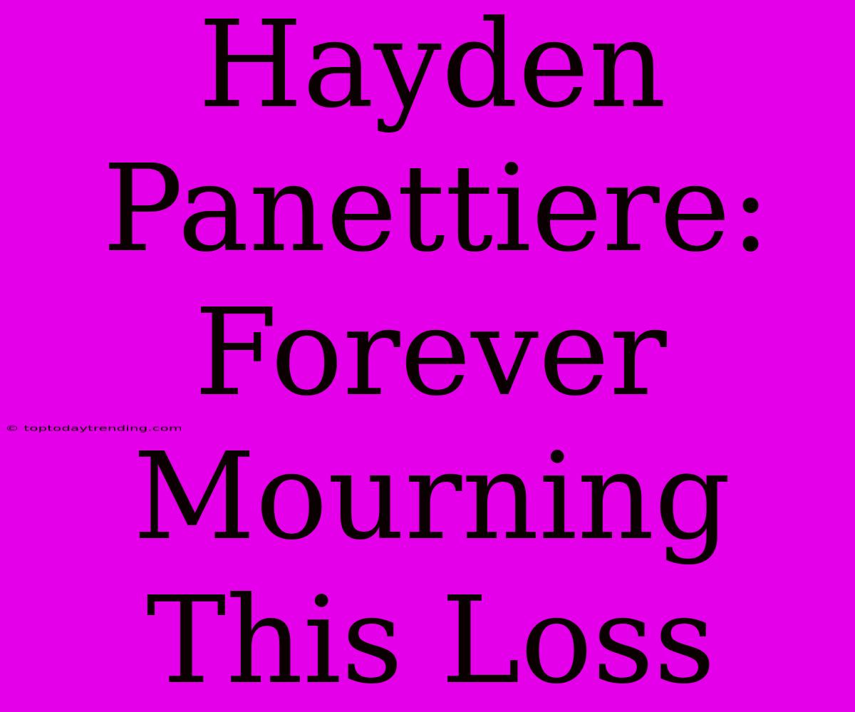 Hayden Panettiere:  Forever Mourning This Loss