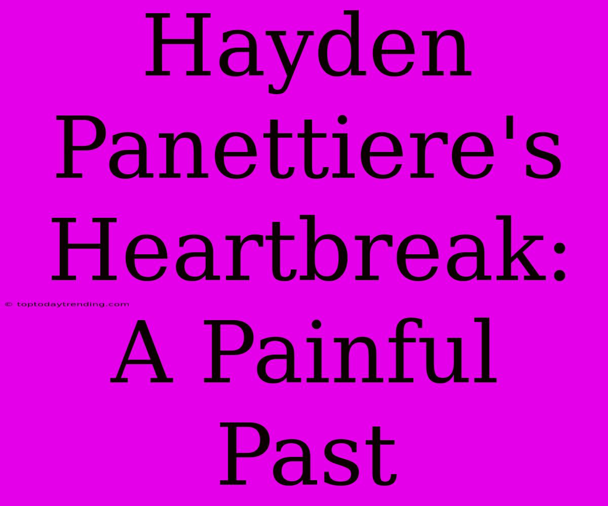 Hayden Panettiere's Heartbreak:  A Painful Past