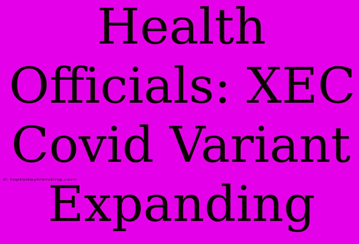 Health Officials: XEC Covid Variant Expanding