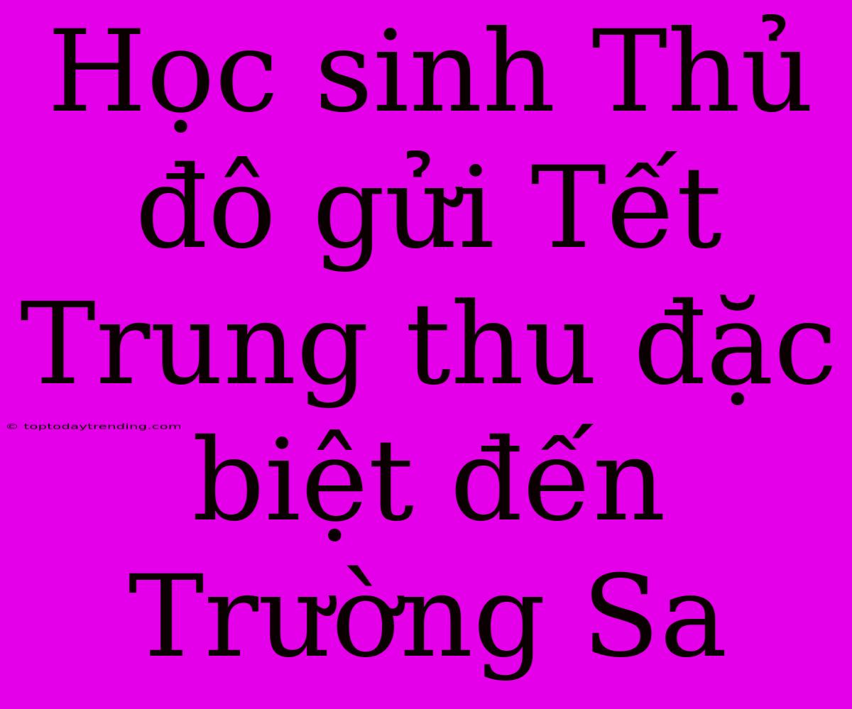 Học Sinh Thủ Đô Gửi Tết Trung Thu Đặc Biệt Đến Trường Sa