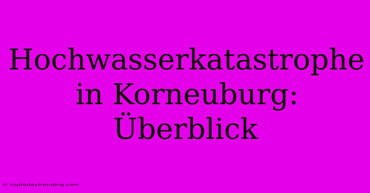 Hochwasserkatastrophe In Korneuburg: Überblick