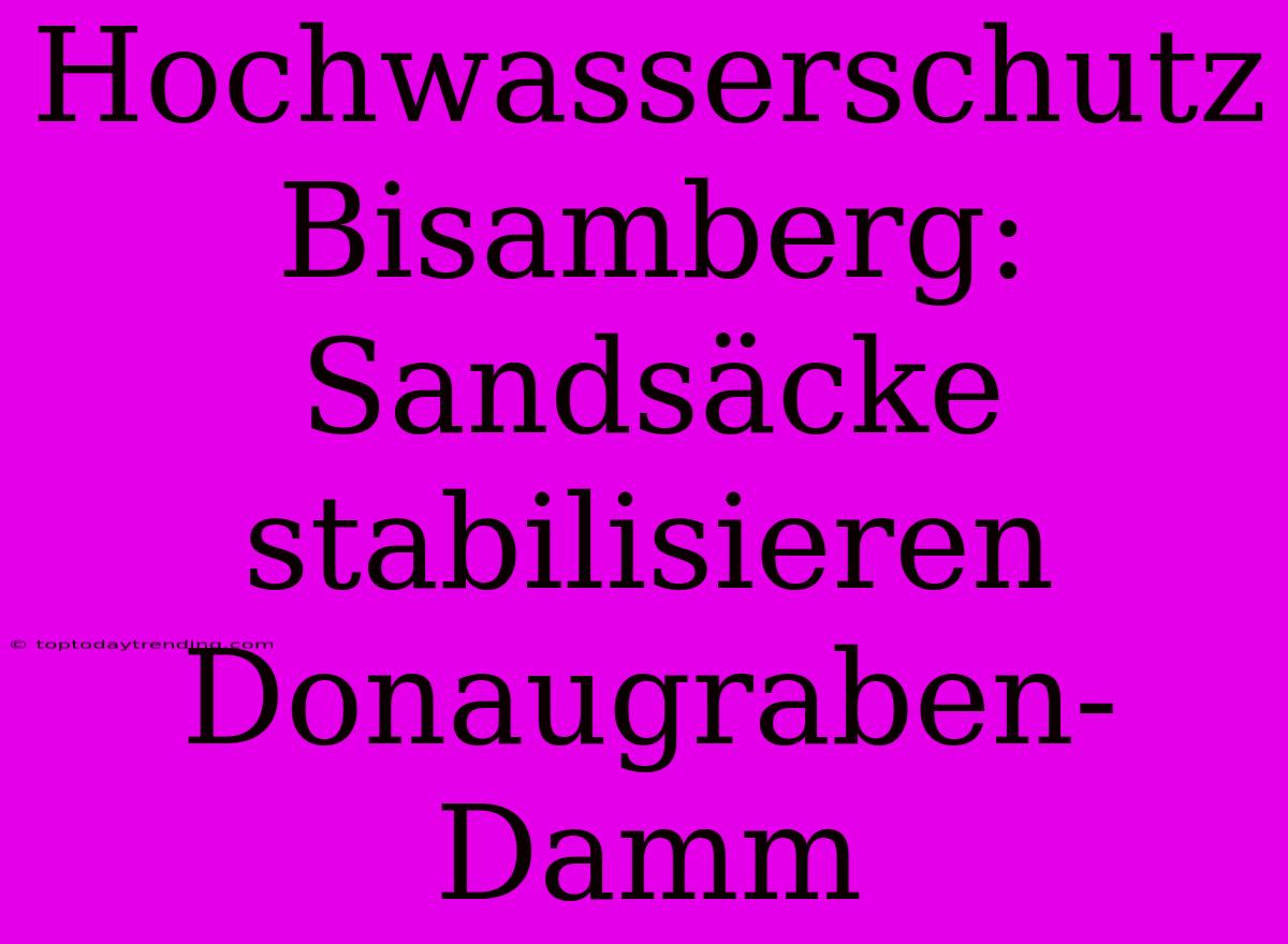 Hochwasserschutz Bisamberg: Sandsäcke Stabilisieren Donaugraben-Damm