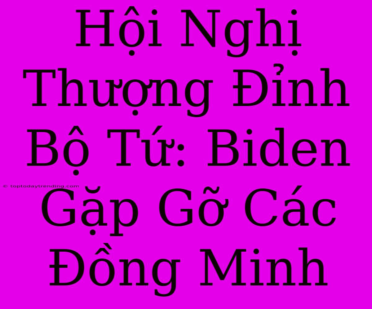 Hội Nghị Thượng Đỉnh Bộ Tứ: Biden Gặp Gỡ Các Đồng Minh