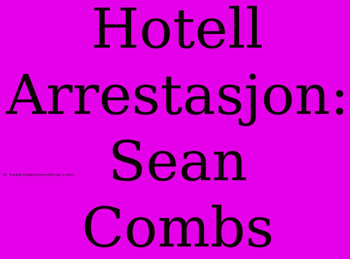 Hotell Arrestasjon: Sean Combs