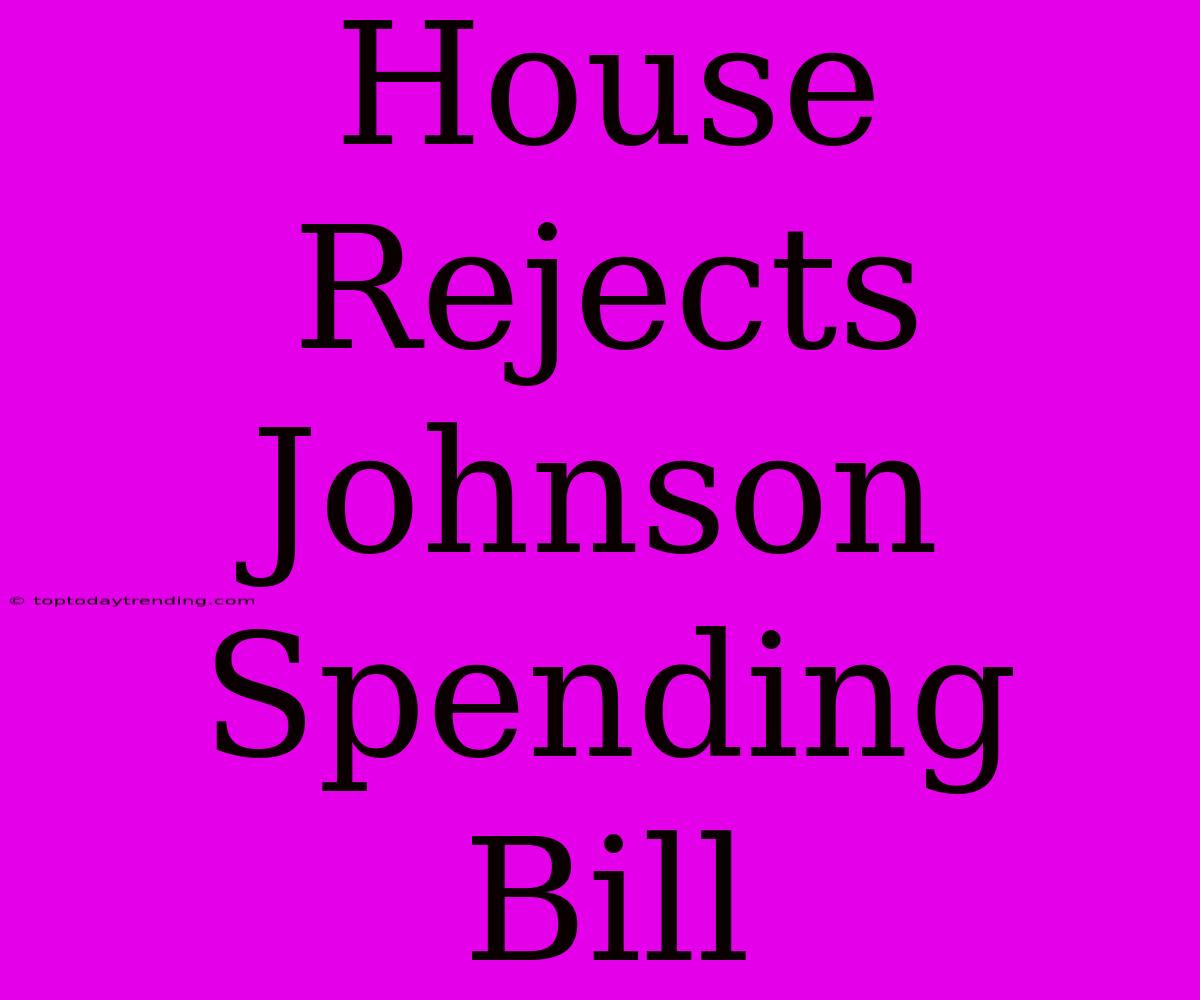 House Rejects Johnson Spending Bill