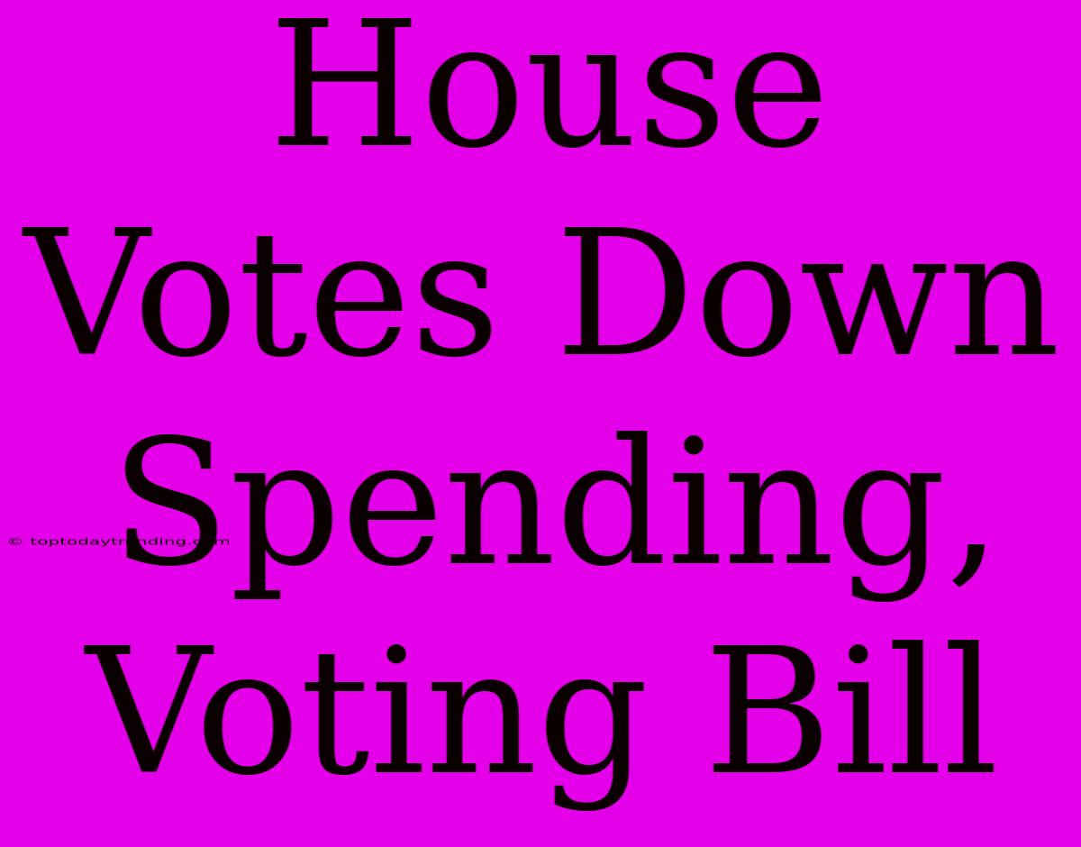 House Votes Down Spending, Voting Bill