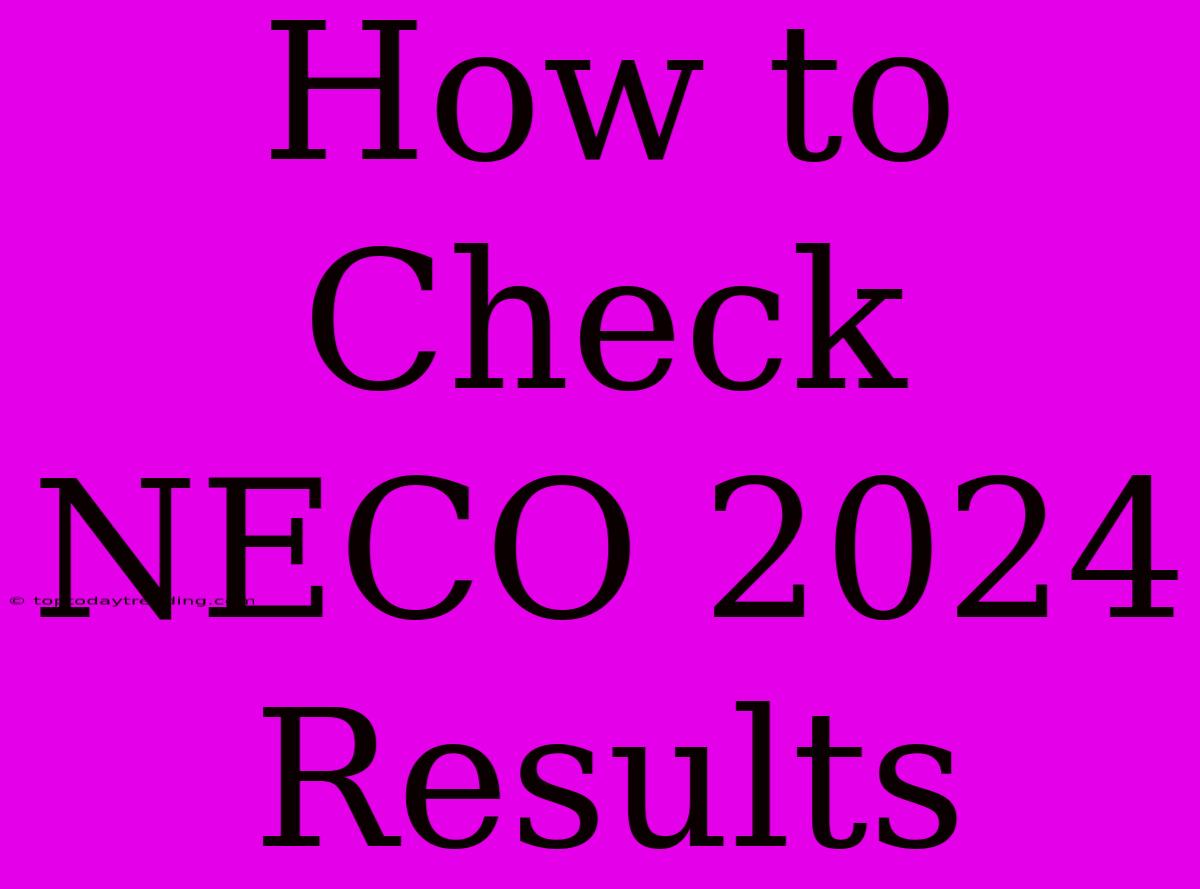 How To Check NECO 2024 Results