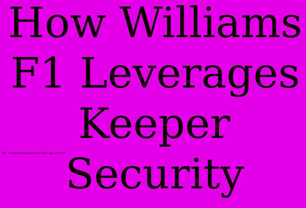 How Williams F1 Leverages Keeper Security