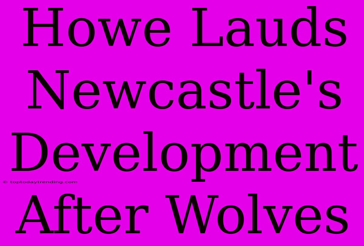 Howe Lauds Newcastle's Development After Wolves