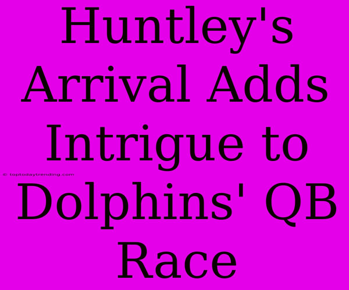 Huntley's Arrival Adds Intrigue To Dolphins' QB Race