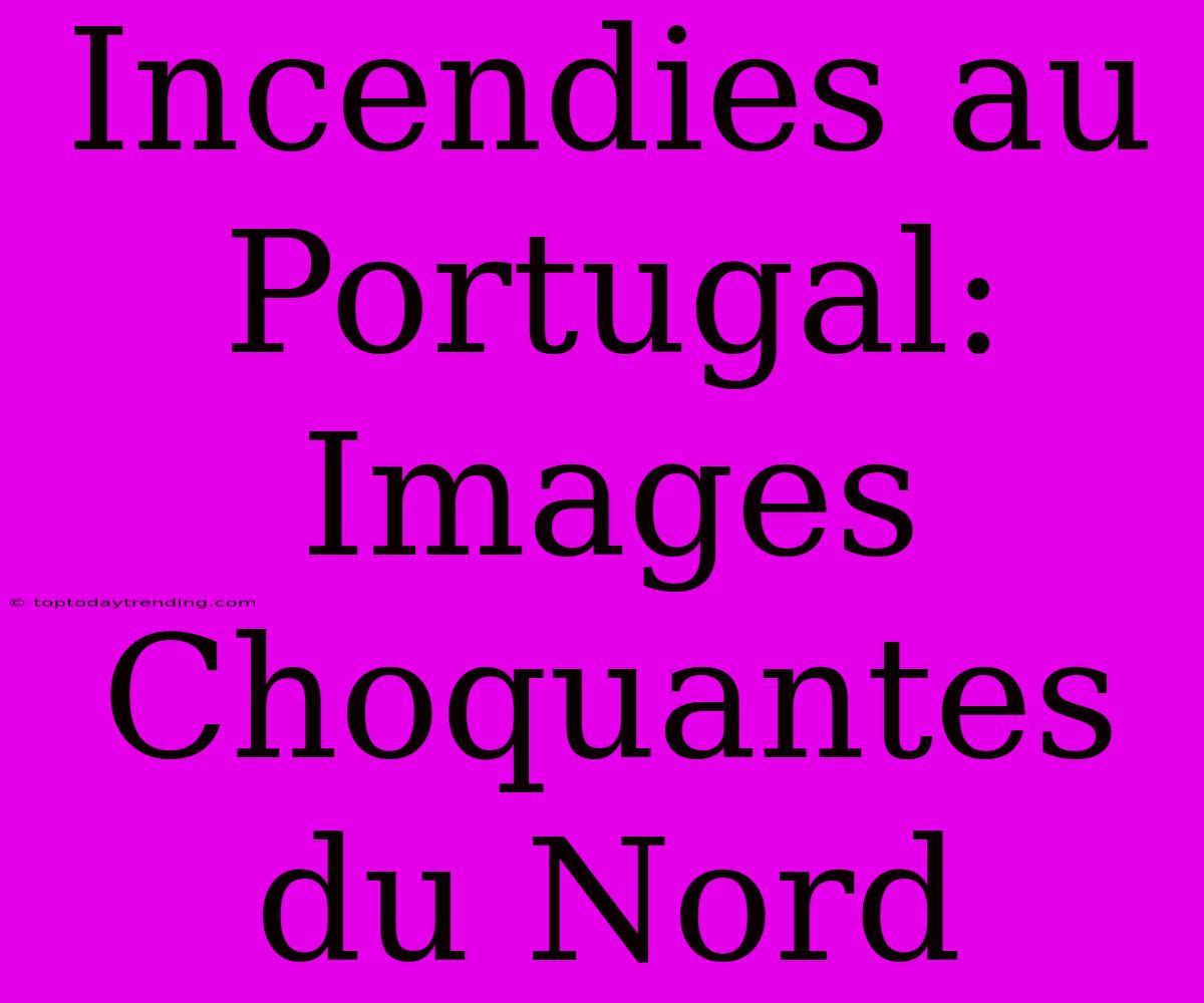 Incendies Au Portugal: Images Choquantes Du Nord