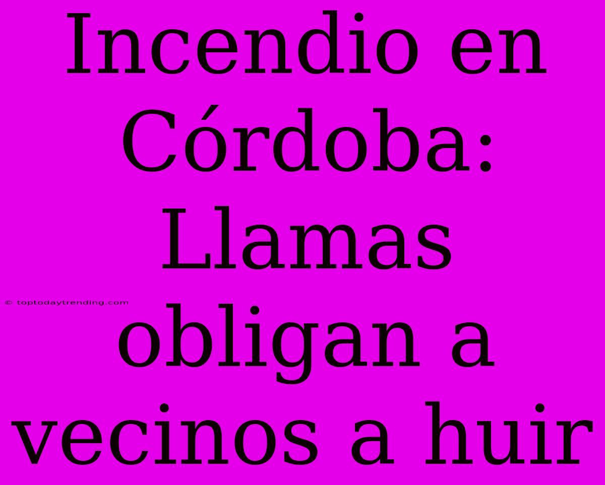 Incendio En Córdoba: Llamas Obligan A Vecinos A Huir