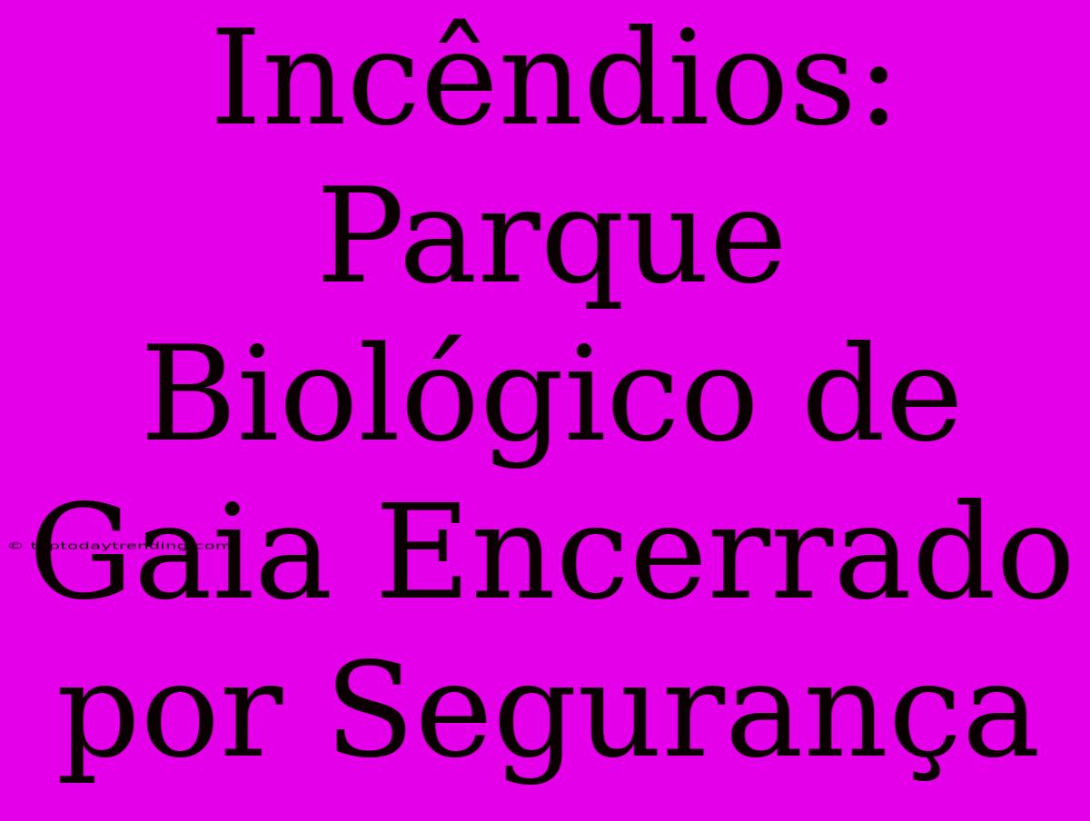 Incêndios: Parque Biológico De Gaia Encerrado Por Segurança