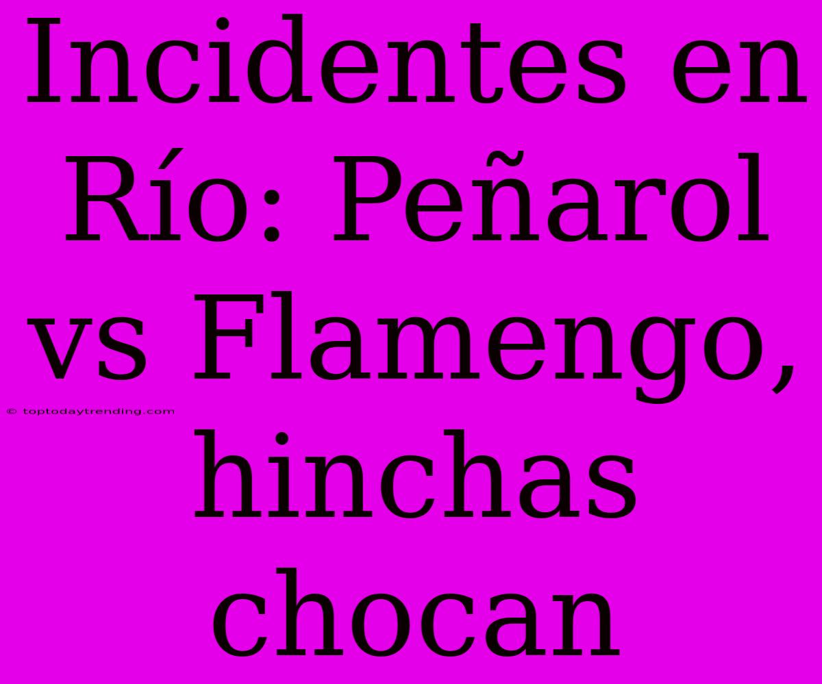 Incidentes En Río: Peñarol Vs Flamengo, Hinchas Chocan