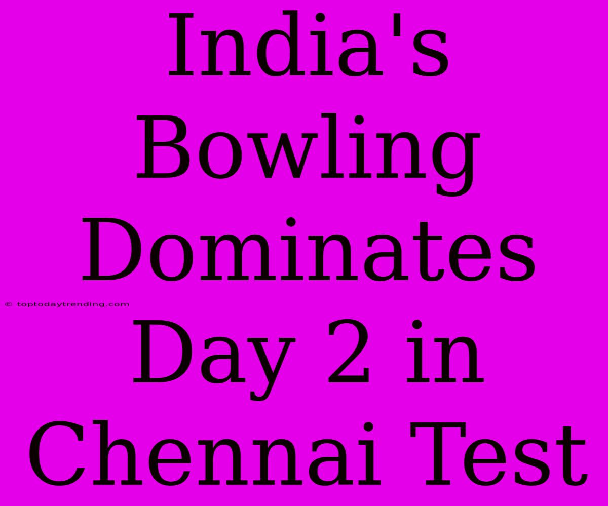 India's Bowling Dominates Day 2 In Chennai Test