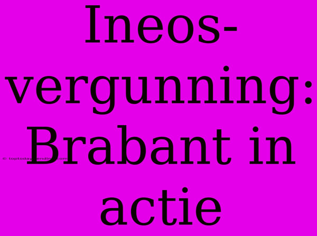 Ineos-vergunning: Brabant In Actie