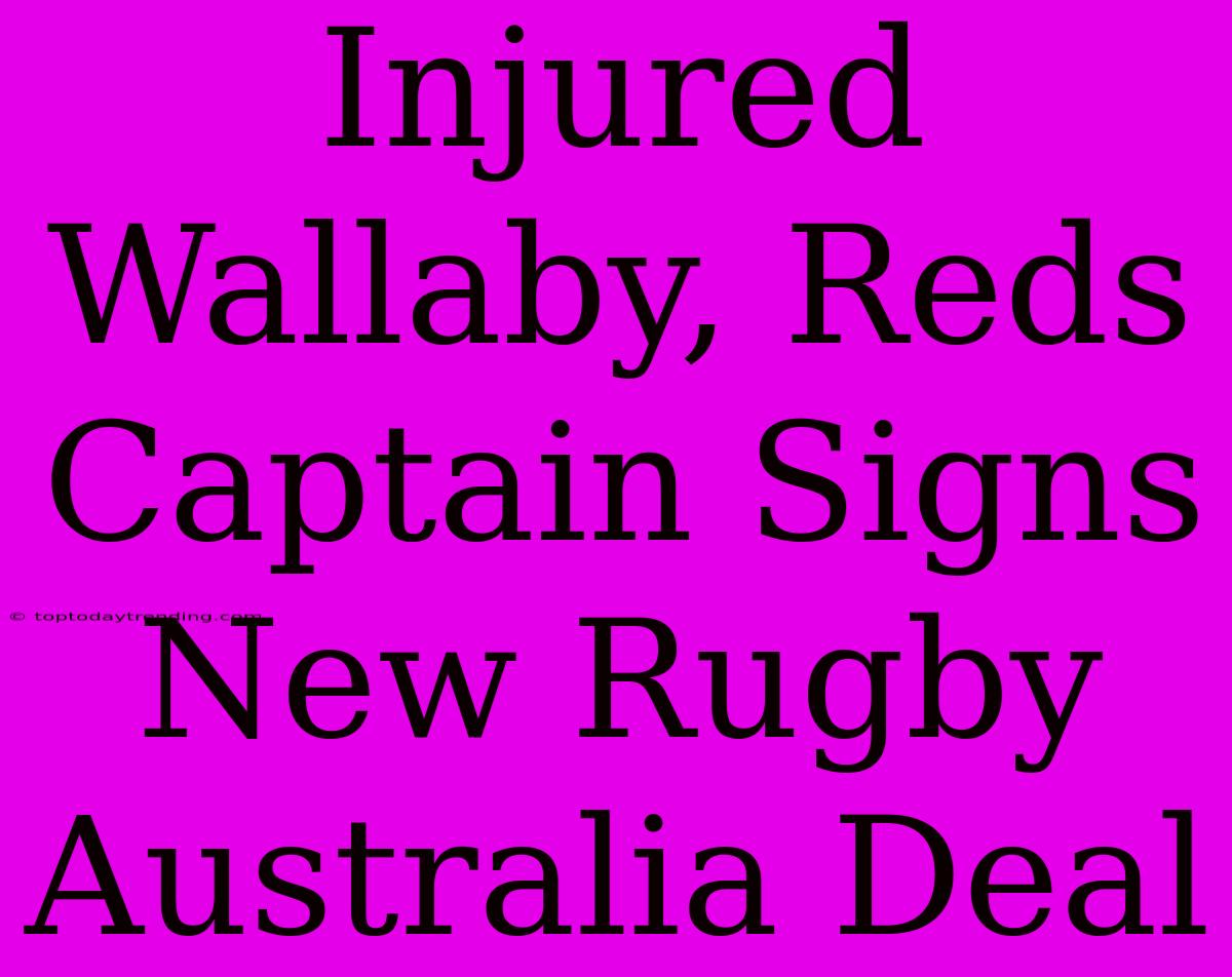 Injured Wallaby, Reds Captain Signs New Rugby Australia Deal