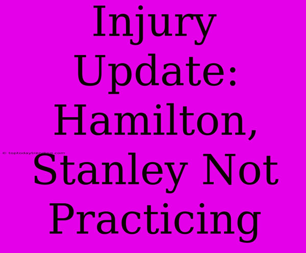 Injury Update: Hamilton, Stanley Not Practicing