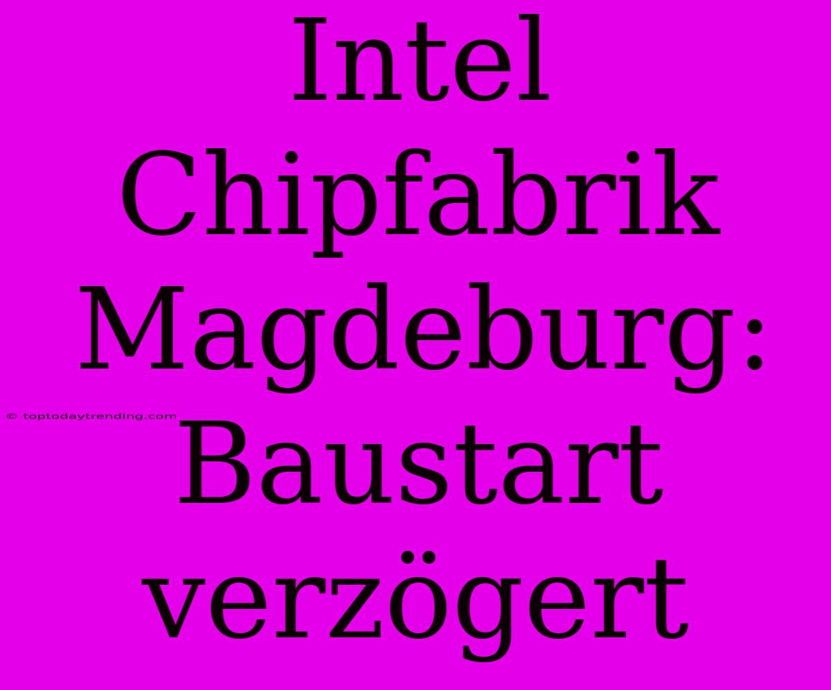 Intel Chipfabrik Magdeburg: Baustart Verzögert