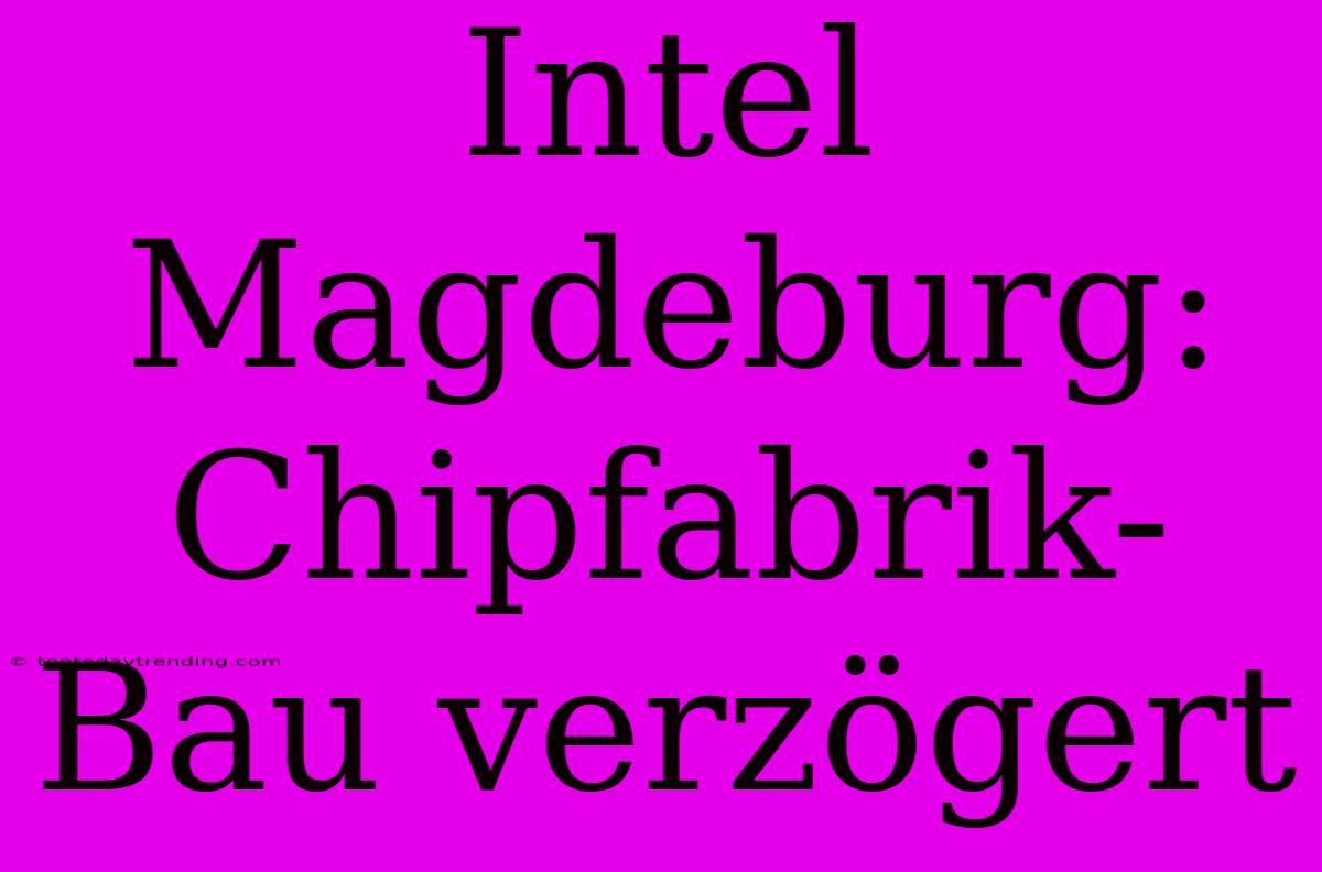 Intel Magdeburg: Chipfabrik-Bau Verzögert