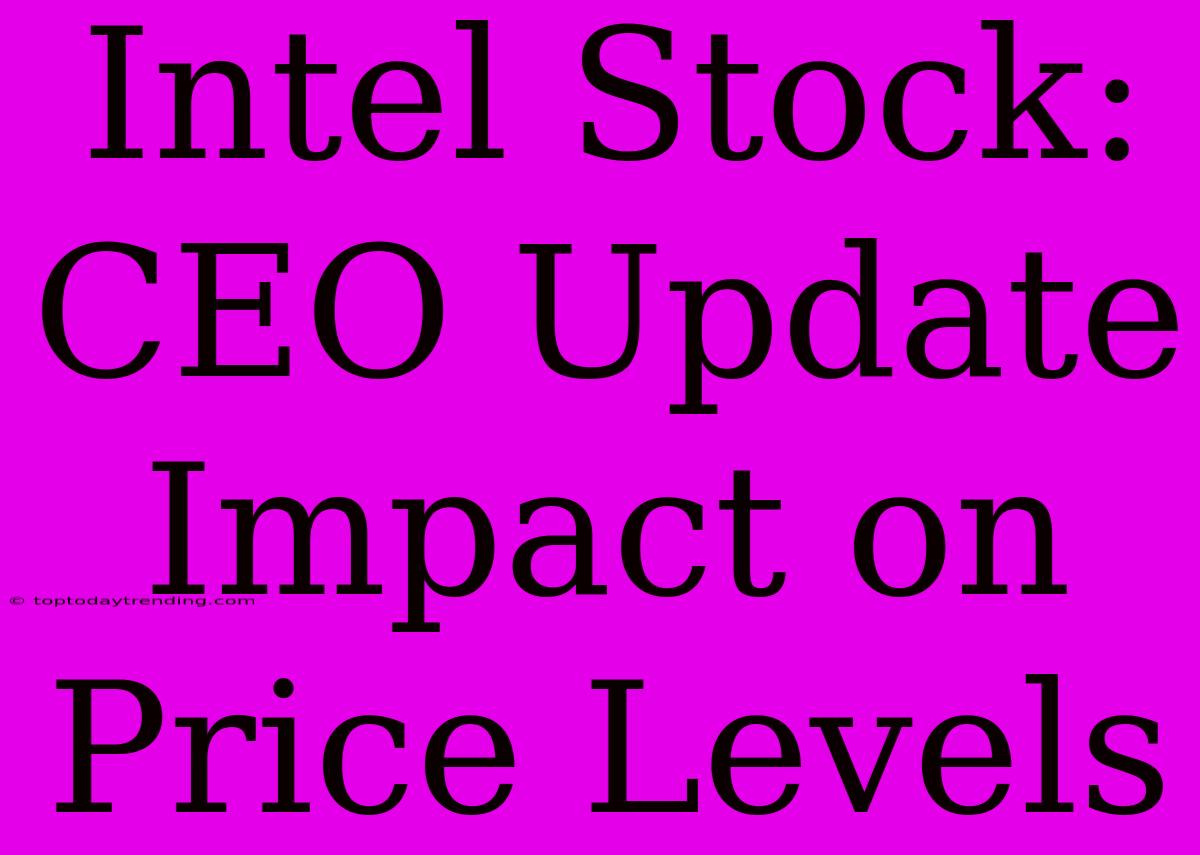 Intel Stock: CEO Update Impact On Price Levels