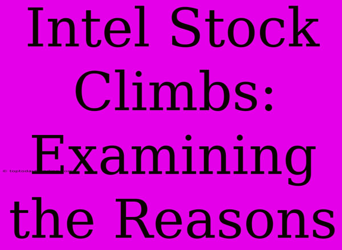 Intel Stock Climbs: Examining The Reasons