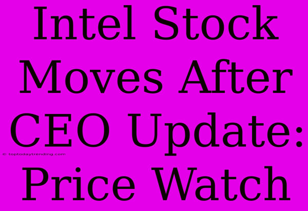 Intel Stock Moves After CEO Update: Price Watch