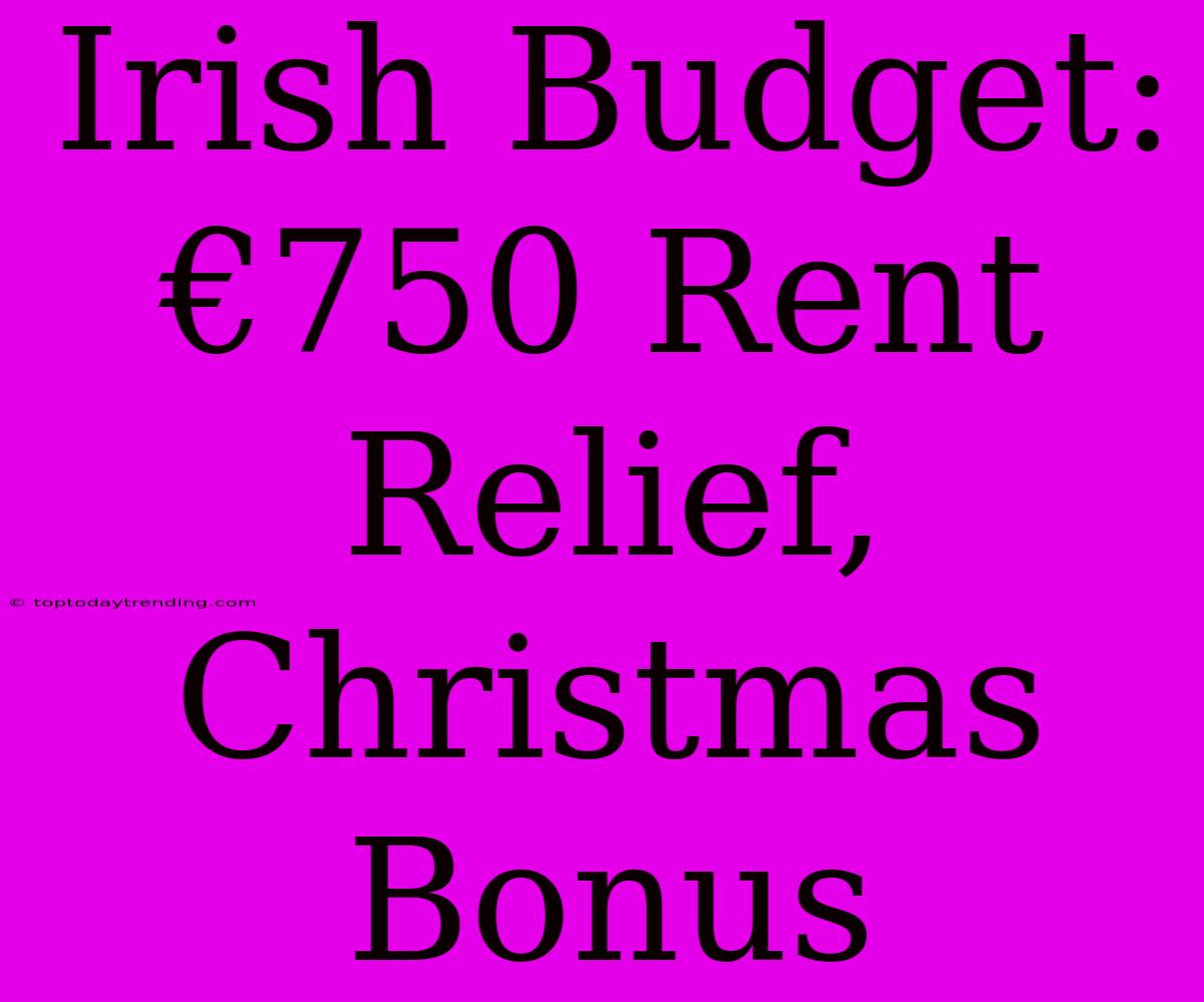 Irish Budget: €750 Rent Relief, Christmas Bonus