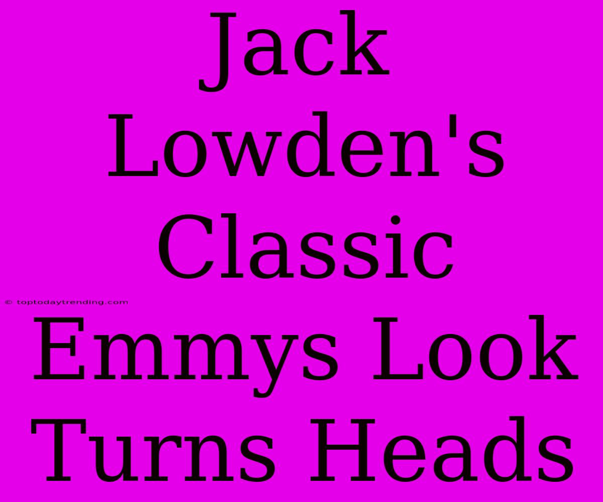 Jack Lowden's Classic Emmys Look Turns Heads