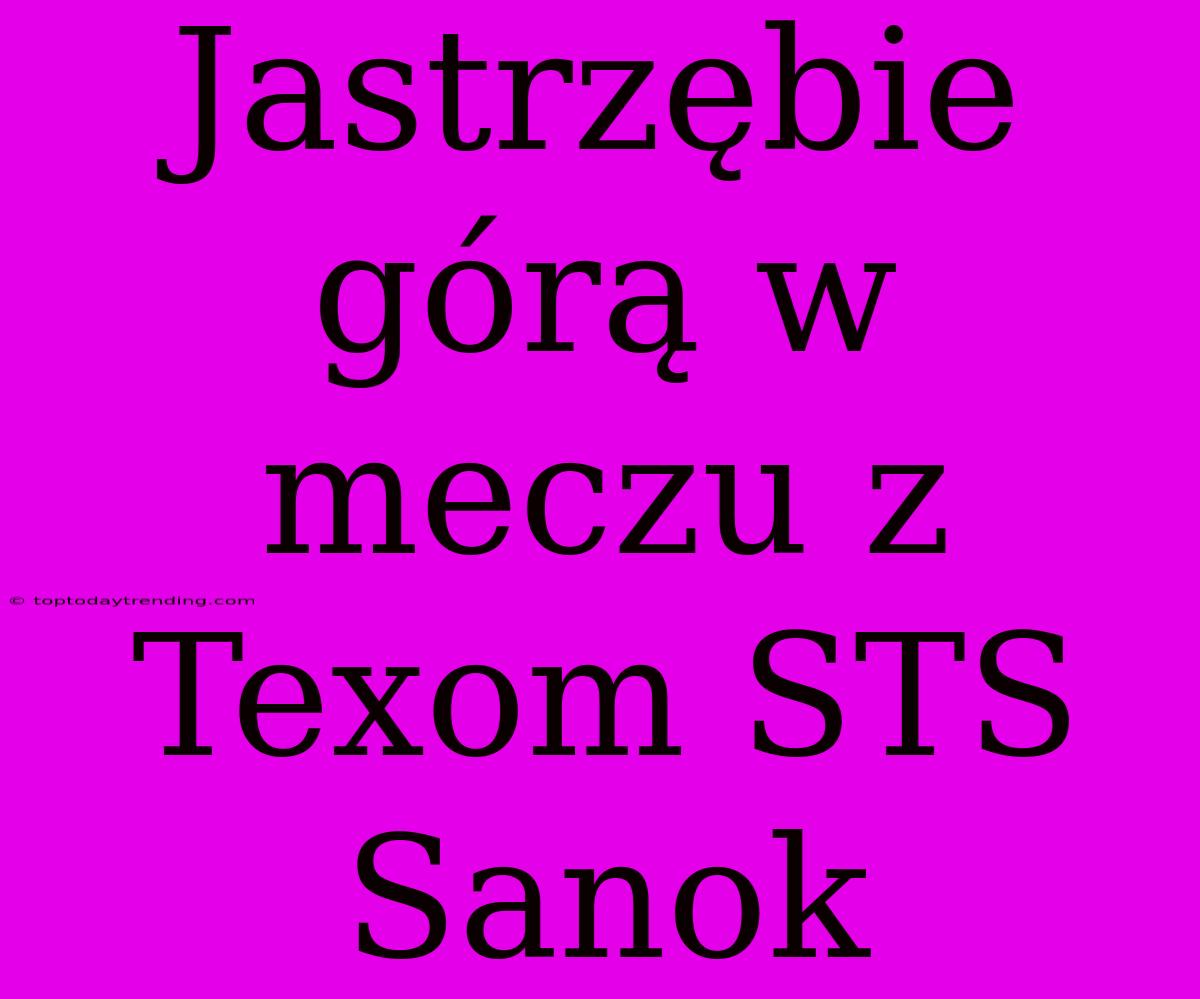 Jastrzębie Górą W Meczu Z Texom STS Sanok