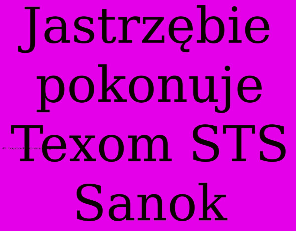 Jastrzębie Pokonuje Texom STS Sanok