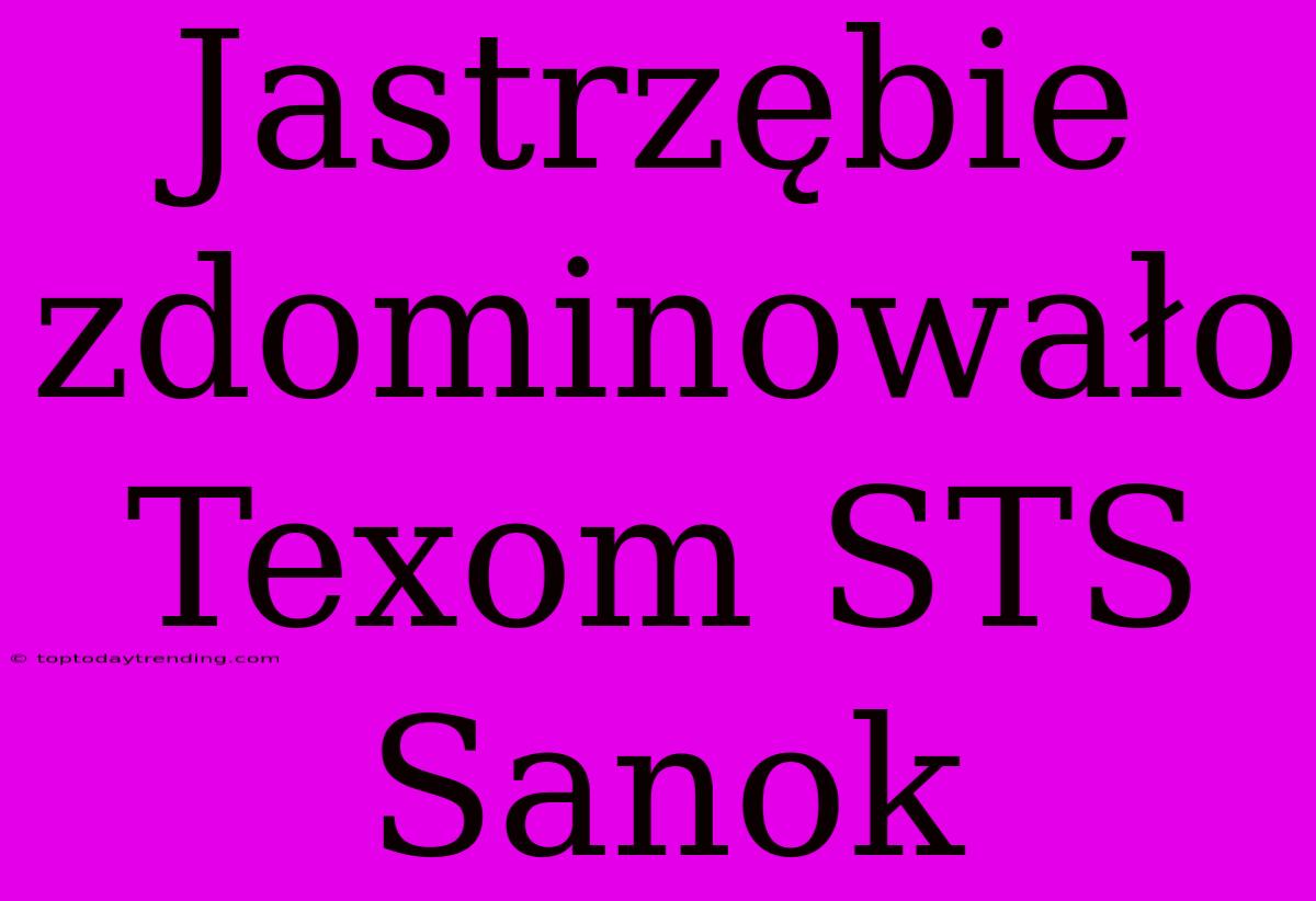 Jastrzębie Zdominowało Texom STS Sanok