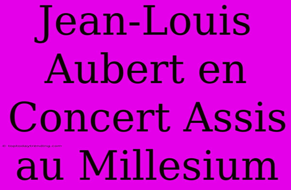 Jean-Louis Aubert En Concert Assis Au Millesium