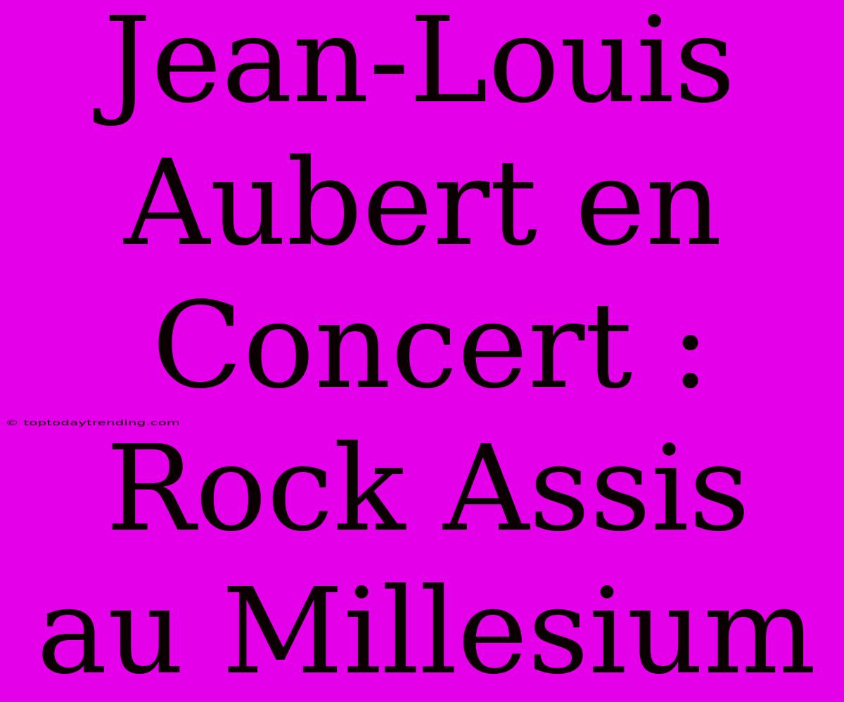 Jean-Louis Aubert En Concert : Rock Assis Au Millesium