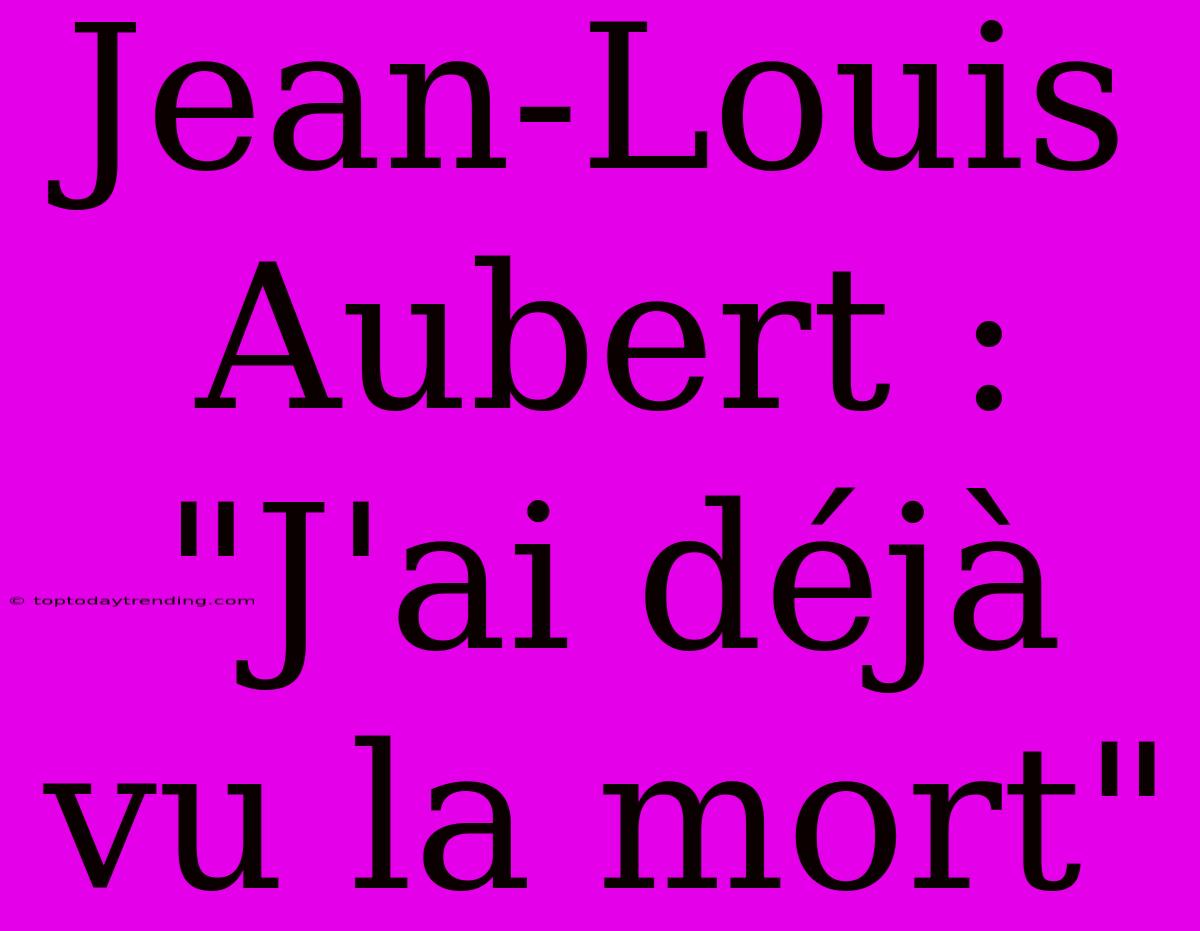 Jean-Louis Aubert : 