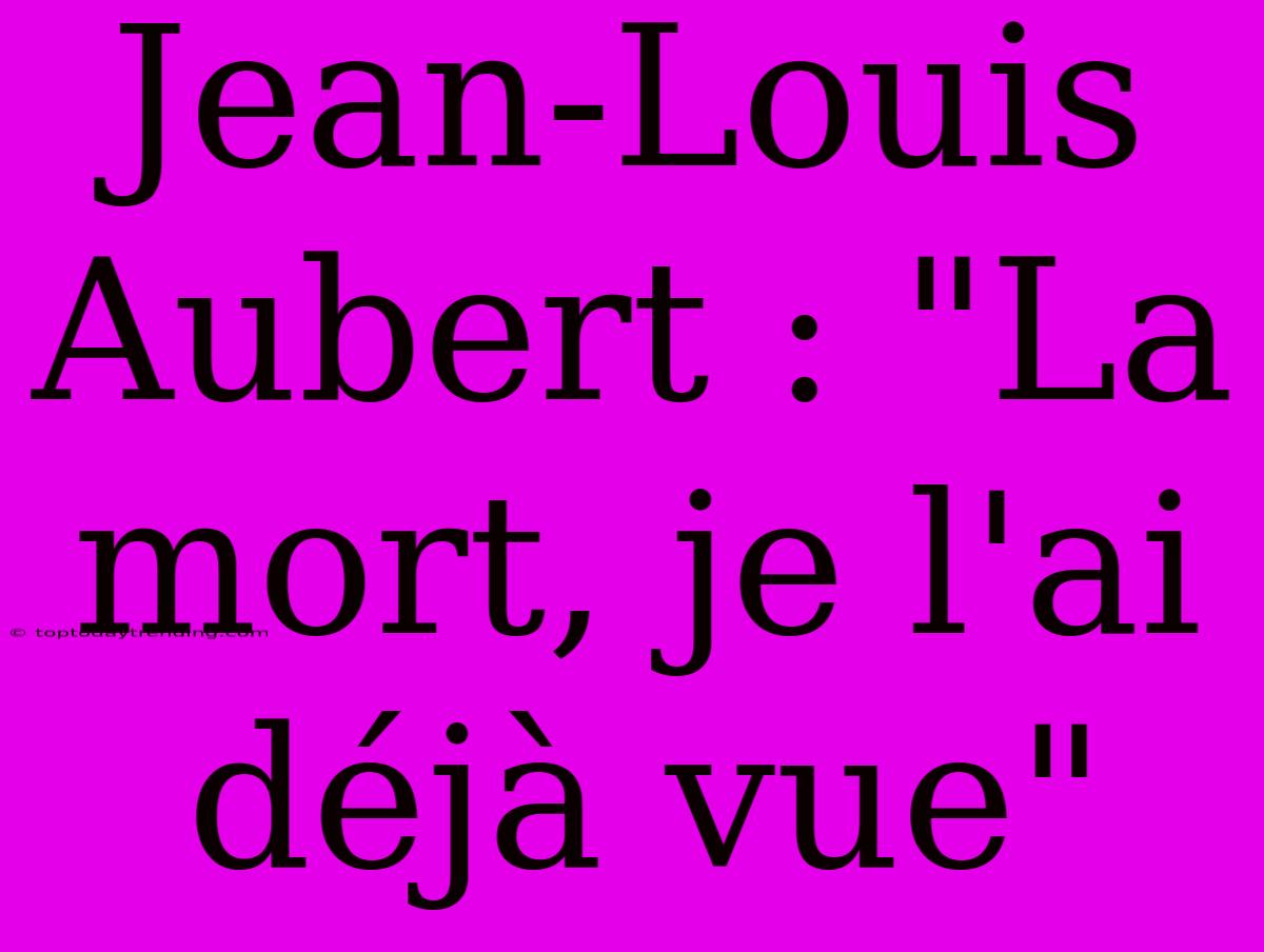 Jean-Louis Aubert : 