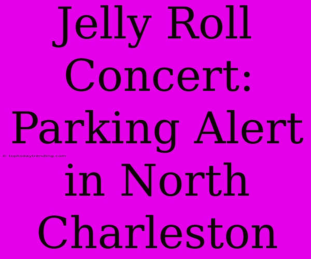 Jelly Roll Concert: Parking Alert In North Charleston