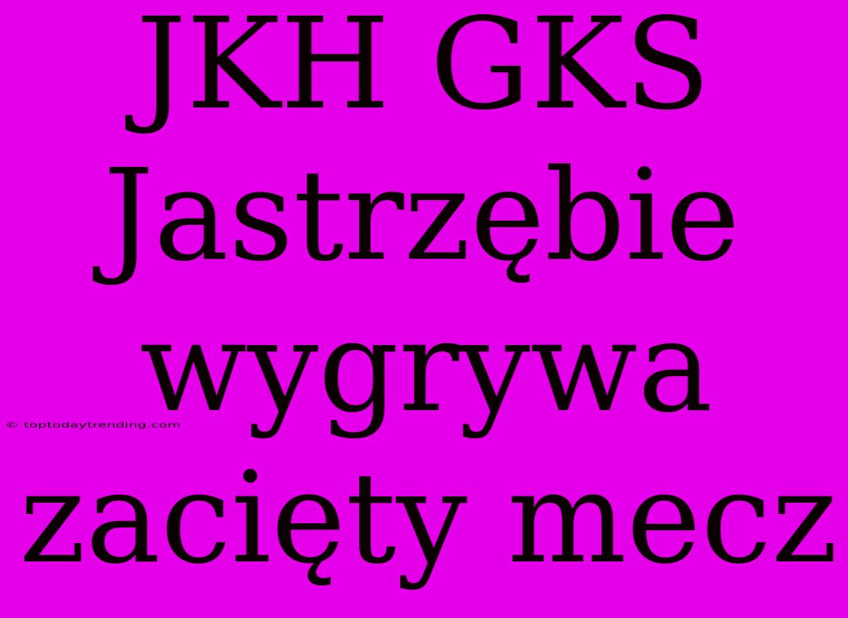 JKH GKS Jastrzębie Wygrywa Zacięty Mecz