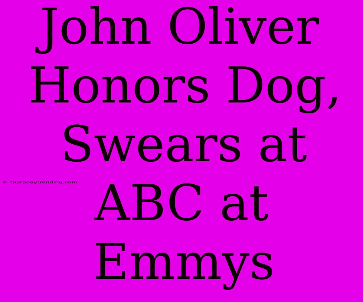 John Oliver Honors Dog, Swears At ABC At Emmys