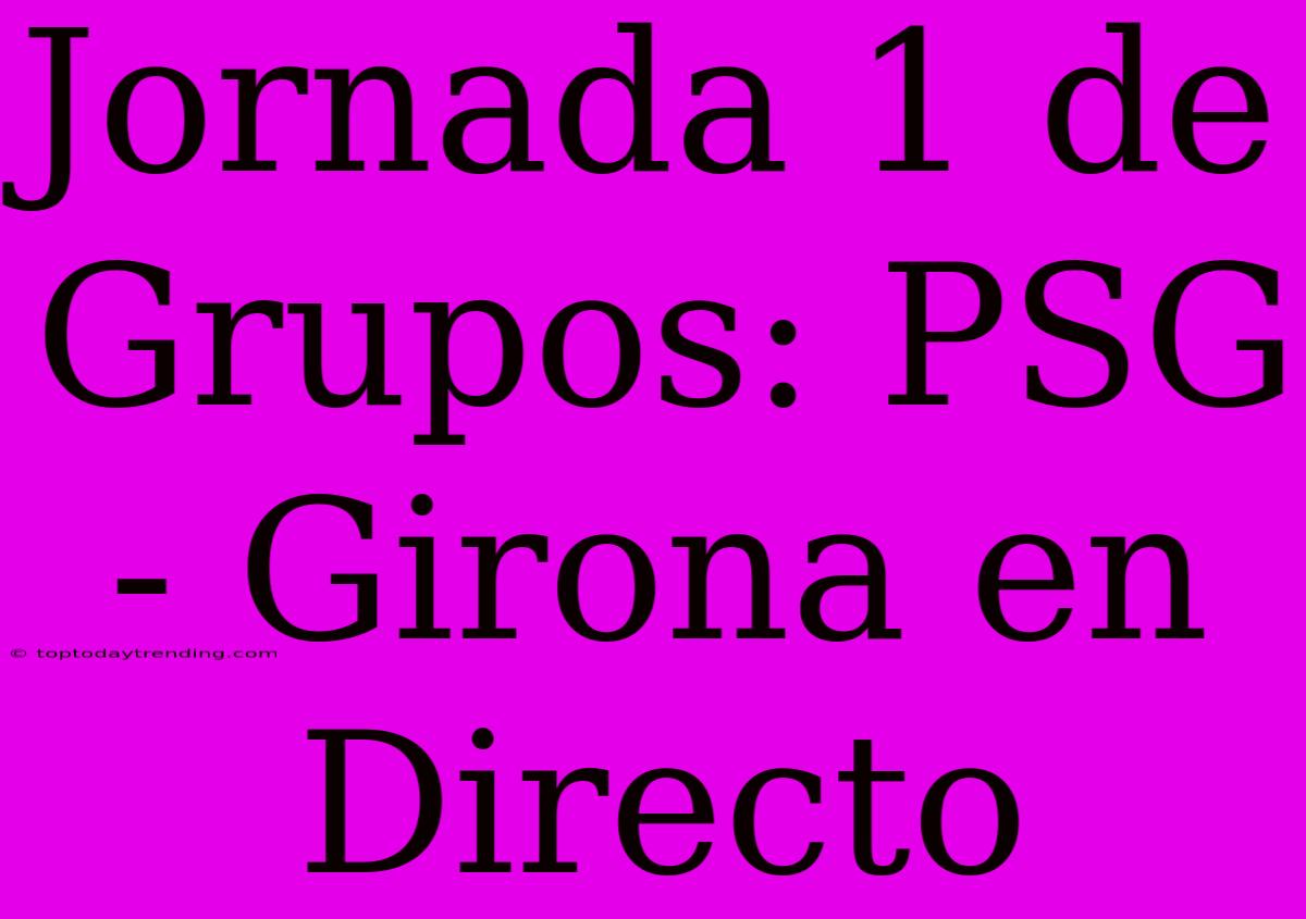 Jornada 1 De Grupos: PSG - Girona En Directo