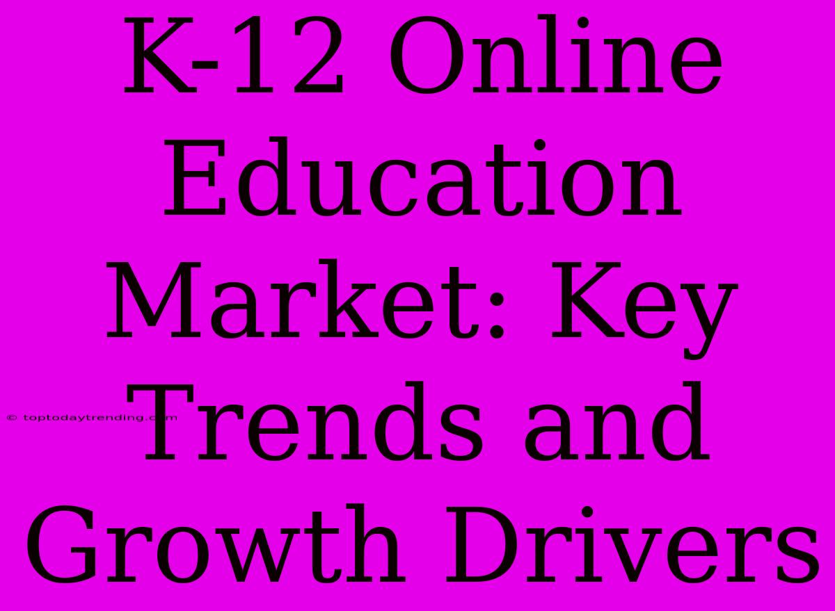 K-12 Online Education Market: Key Trends And Growth Drivers