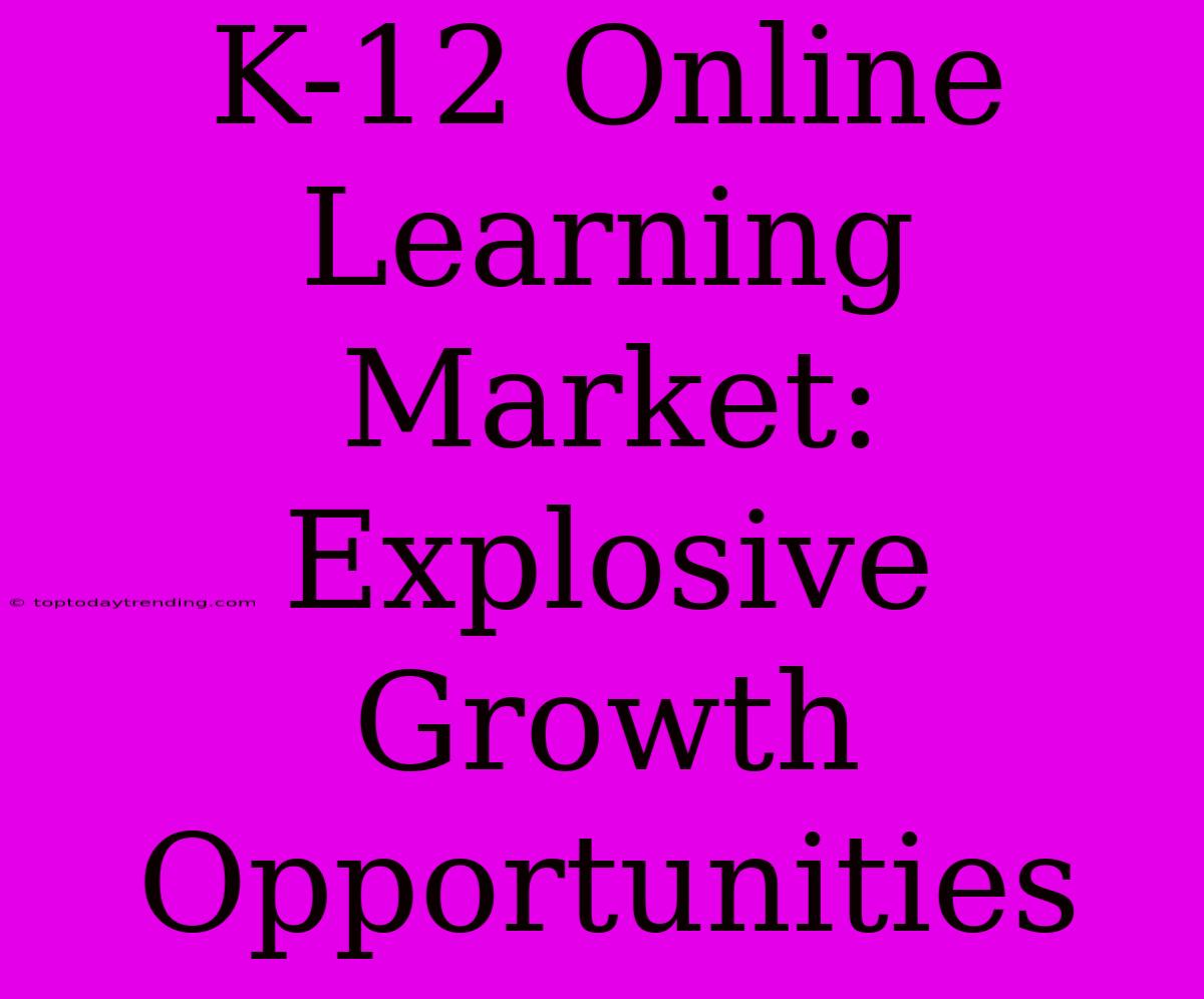 K-12 Online Learning Market: Explosive Growth Opportunities