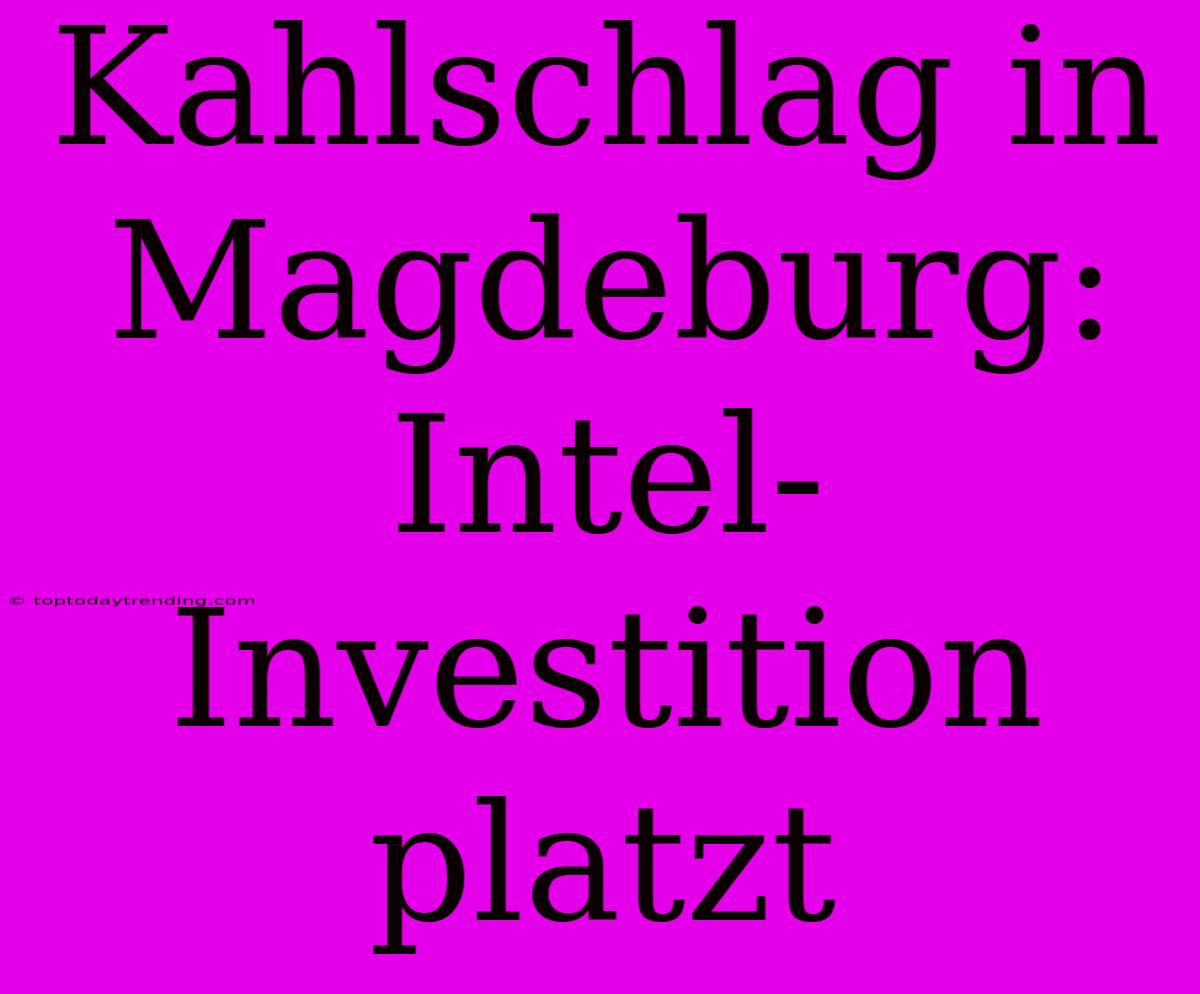 Kahlschlag In Magdeburg: Intel-Investition Platzt