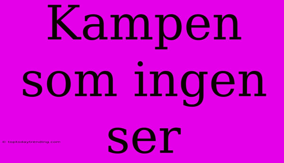 Kampen Som Ingen Ser