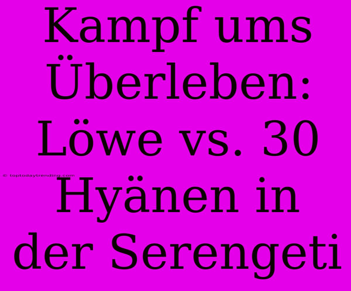 Kampf Ums Überleben: Löwe Vs. 30 Hyänen In Der Serengeti