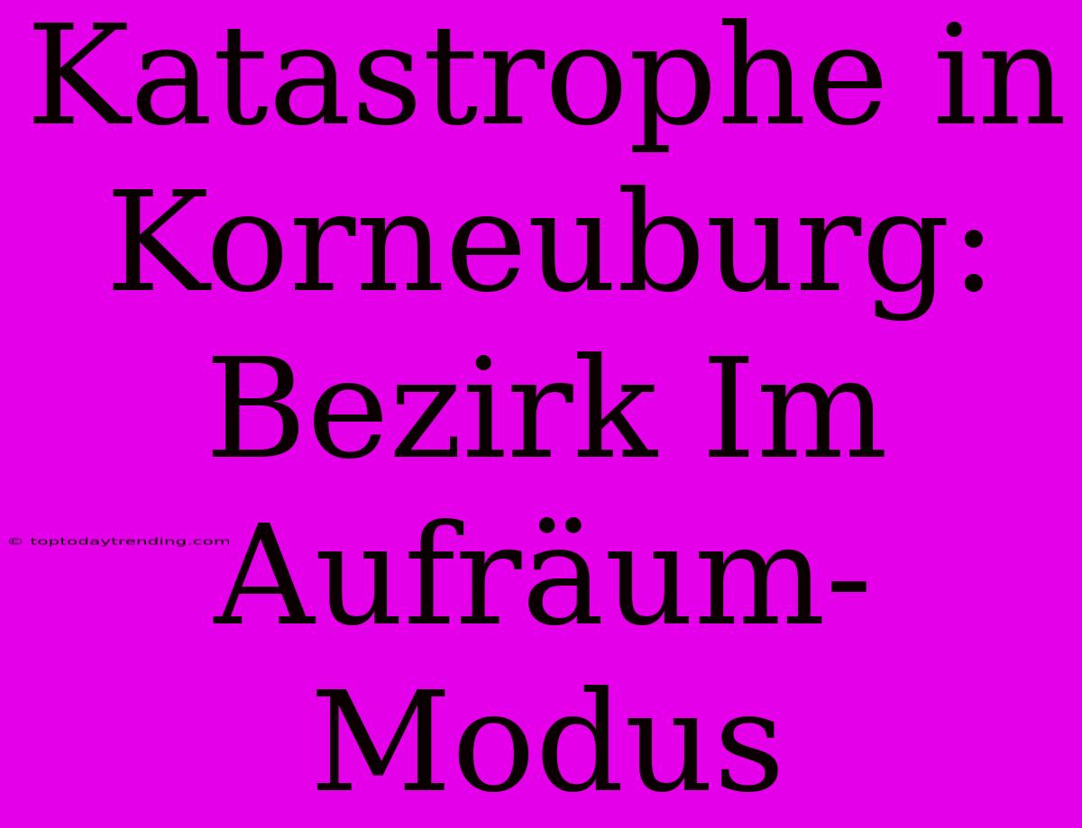 Katastrophe In Korneuburg: Bezirk Im Aufräum-Modus