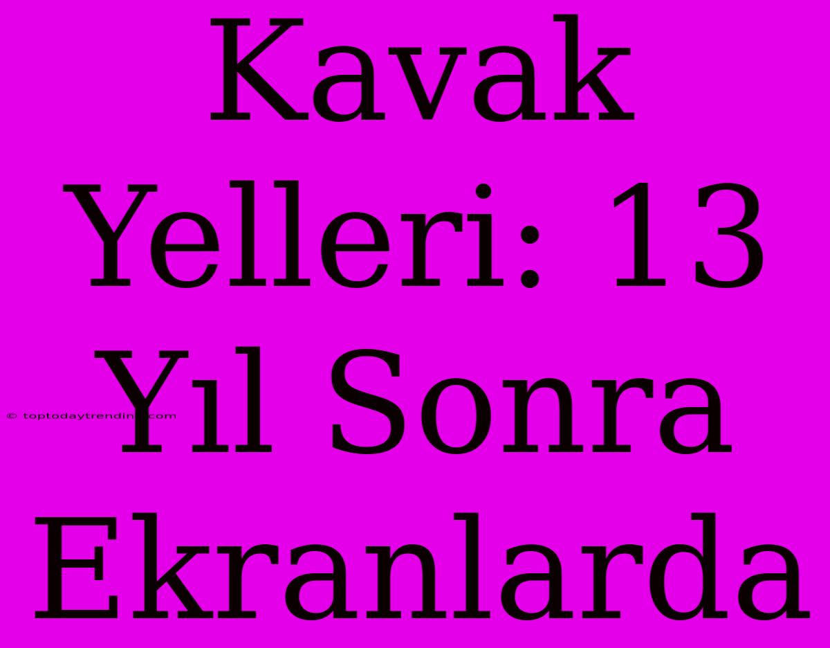 Kavak Yelleri: 13 Yıl Sonra Ekranlarda