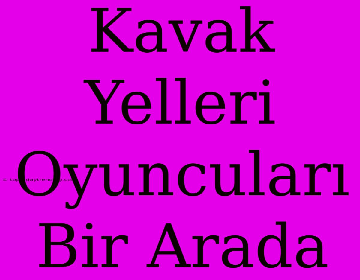 Kavak Yelleri Oyuncuları Bir Arada